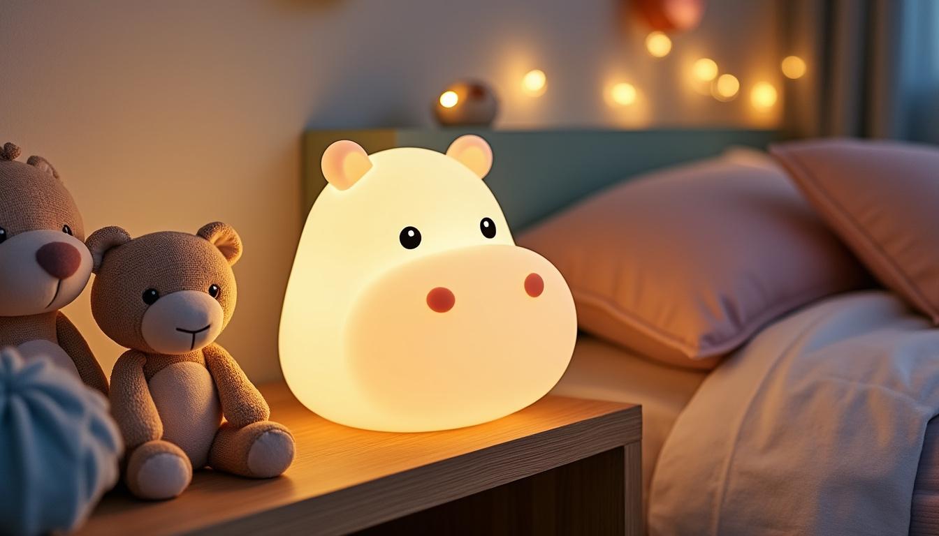 découvrez la veilleuse bébé hippopotame, un accessoire ludique qui stimule l'imagination des tout-petits. avec son design adorable et sa douce lumière apaisante, cette veilleuse crée une atmosphère sécurisante pour le sommeil de votre enfant.