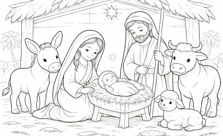 découvrez notre coloriage d'une crèche, une activité créative qui stimule l'imagination des enfants et transforme leurs idées en magnifiques œuvres d'art.