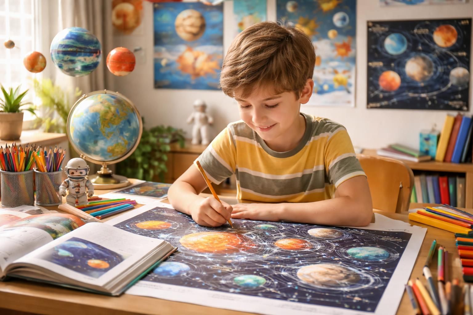 découvrez comment le coloriage du système solaire favorise l'apprentissage des sciences en stimulant la créativité et la compréhension des concepts astronomiques chez les enfants.