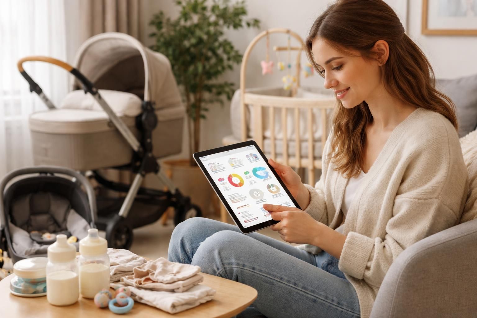 gérez facilement le budget de votre bébé en suivant vos achats de puériculture directement sur ipad air pour plus de praticité et d'organisation.