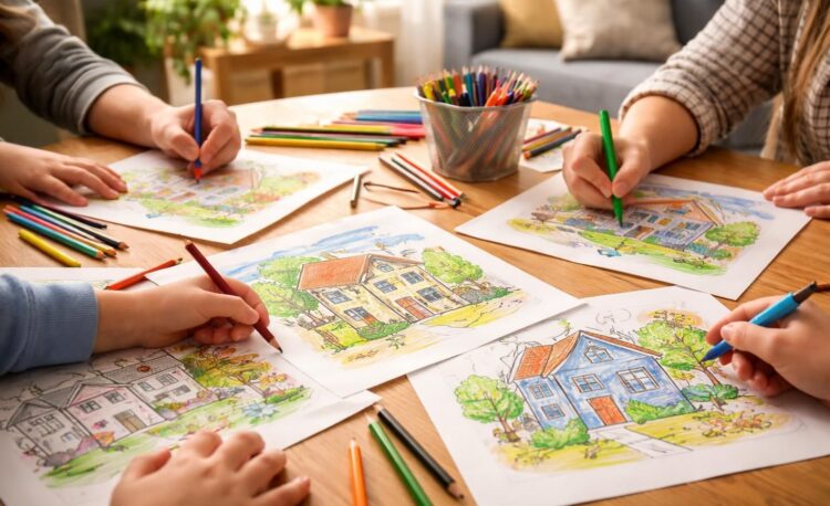 découvrez le coloriage d'une maison, une activité créative et relaxante à partager en famille pour stimuler l'imagination et passer un moment convivial.