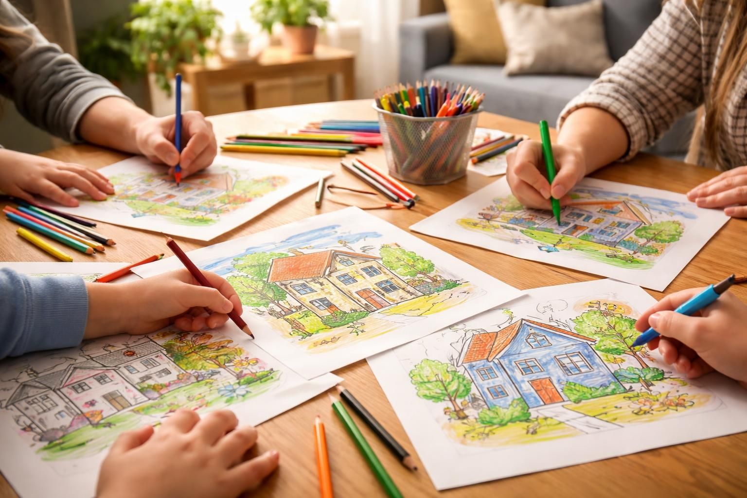 découvrez le coloriage d'une maison, une activité créative et relaxante à partager en famille pour stimuler l'imagination et passer un moment convivial.