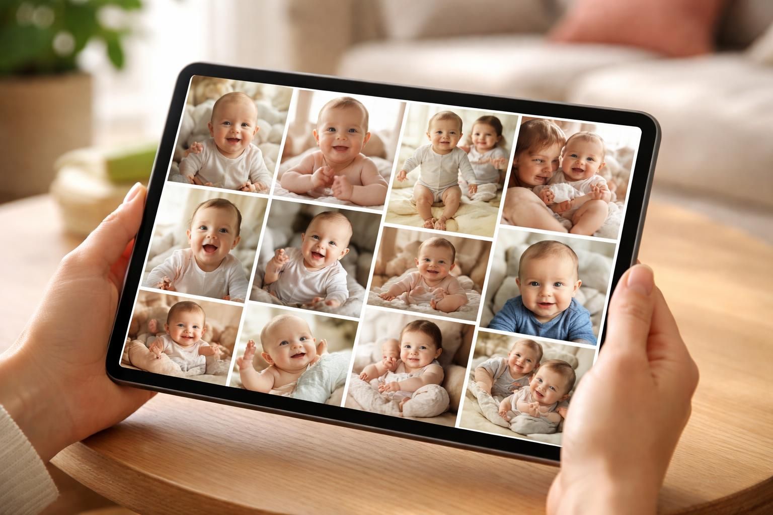 créez un album photo unique de votre bébé et revivez sa première année grâce à une tablette tactile, pour des souvenirs interactifs et précieux.