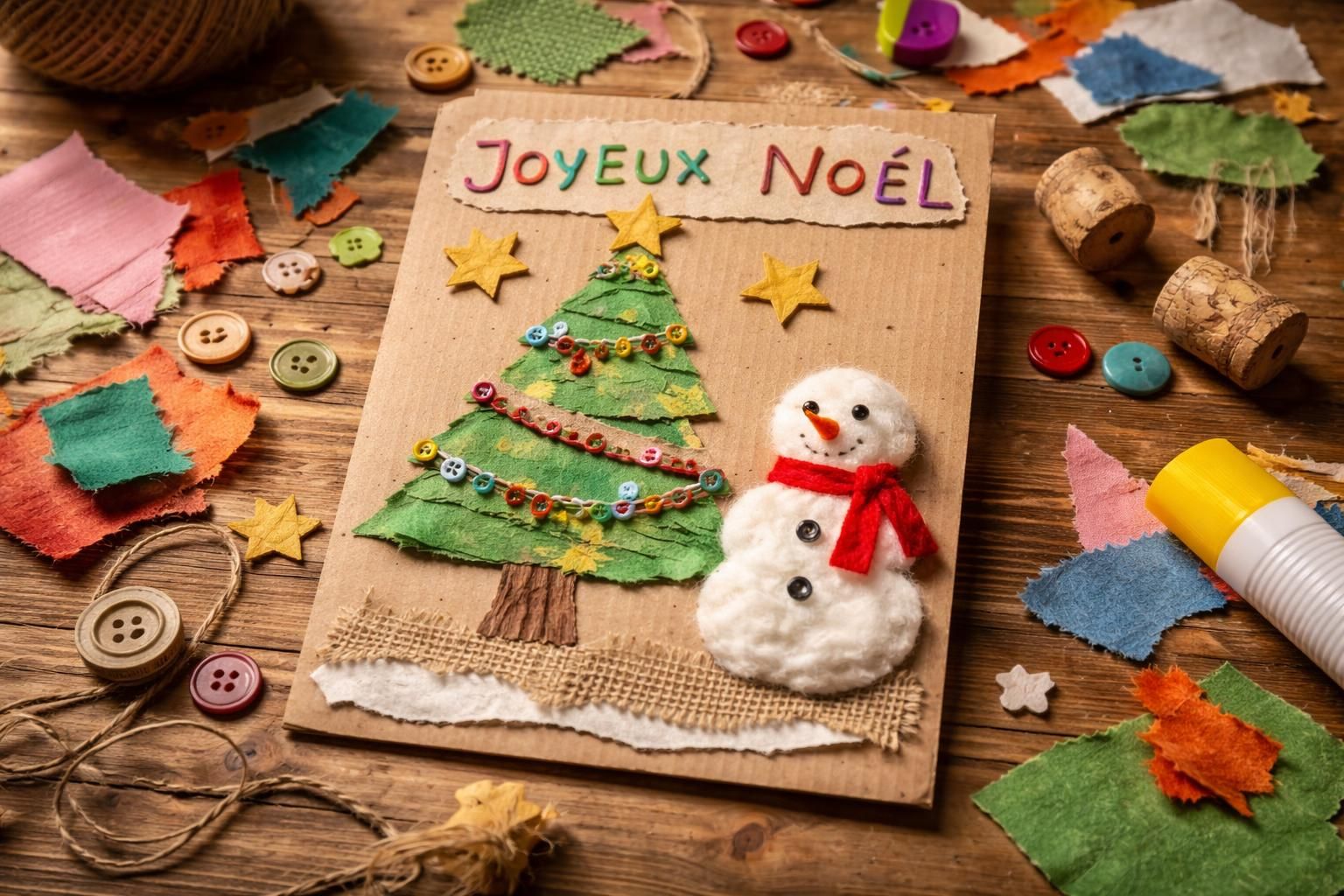 apprenez à créer une jolie carte de noël pour maternelle avec des matériaux recyclés, une activité ludique et écologique pour les enfants.