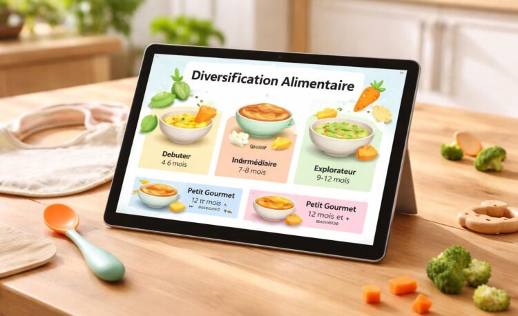 découvrez des menus adaptés à chaque âge pour la diversification alimentaire de votre bébé, spécialement conçus pour la tablette tactile microsoft surface.