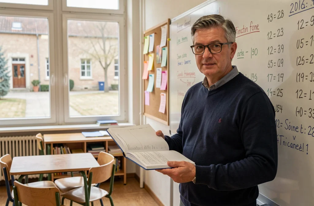 Professeur préparant le calendrier scolaire zone B Montpellier 2026 en classe
